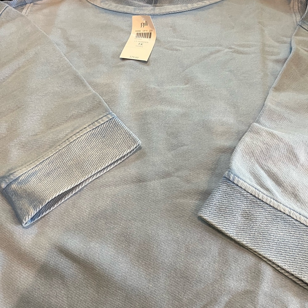 NEW j.Jill blue overhead top. Sz. 1X